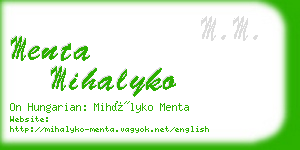 menta mihalyko business card